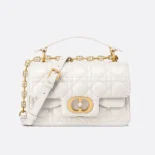Dior Women Small Dior Jolie Top Handle Bag Latte Cannage Calfskin