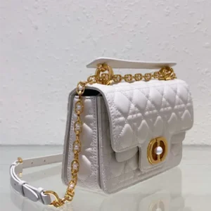 Dior Women Small Dior Jolie Top Handle Bag Latte Cannage Calfskin