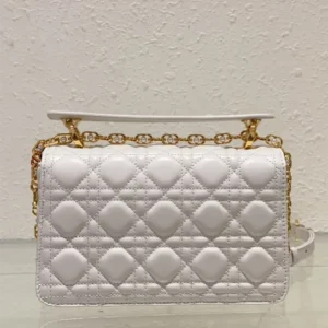 Dior Women Small Dior Jolie Top Handle Bag Latte Cannage Calfskin