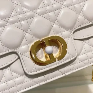 Dior Women Small Dior Jolie Top Handle Bag Latte Cannage Calfskin