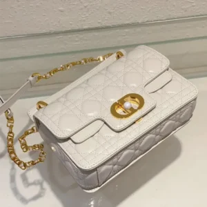 Dior Women Small Dior Jolie Top Handle Bag Latte Cannage Calfskin