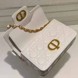 Dior Women Small Dior Jolie Top Handle Bag Latte Cannage Calfskin