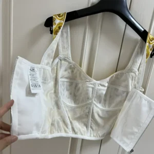 Dolce Gabbana D&G Women Cotton Corset Top with Majolica Print