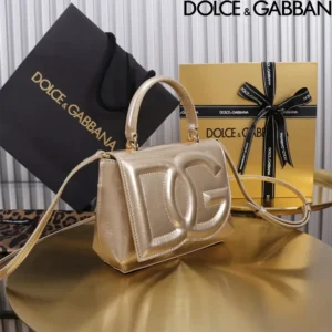 Dolce Gabbana D&G Women DG Logo Bag Top-handle Bag-Gold BB7568AO8558H945