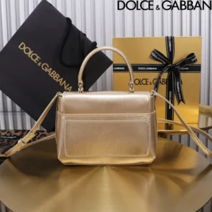 Dolce Gabbana D&G Women DG Logo Bag Top-handle Bag-Gold BB7568AO8558H945