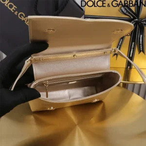 Dolce Gabbana D&G Women DG Logo Bag Top-handle Bag-Gold BB7568AO8558H945