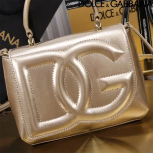 Dolce Gabbana D&G Women DG Logo Bag Top-handle Bag-Gold BB7568AO8558H945