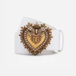 Dolce Gabbana D&G Women Leather Devotion Belt-White BE1316AK86180002