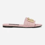 Dolce Gabbana D&G Women Raffia Sliders-Pink CQ0592AR3448H451