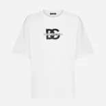 Dolce Gabbana D&G Women Short-sleeved T-shirt with DG Logo Print-White