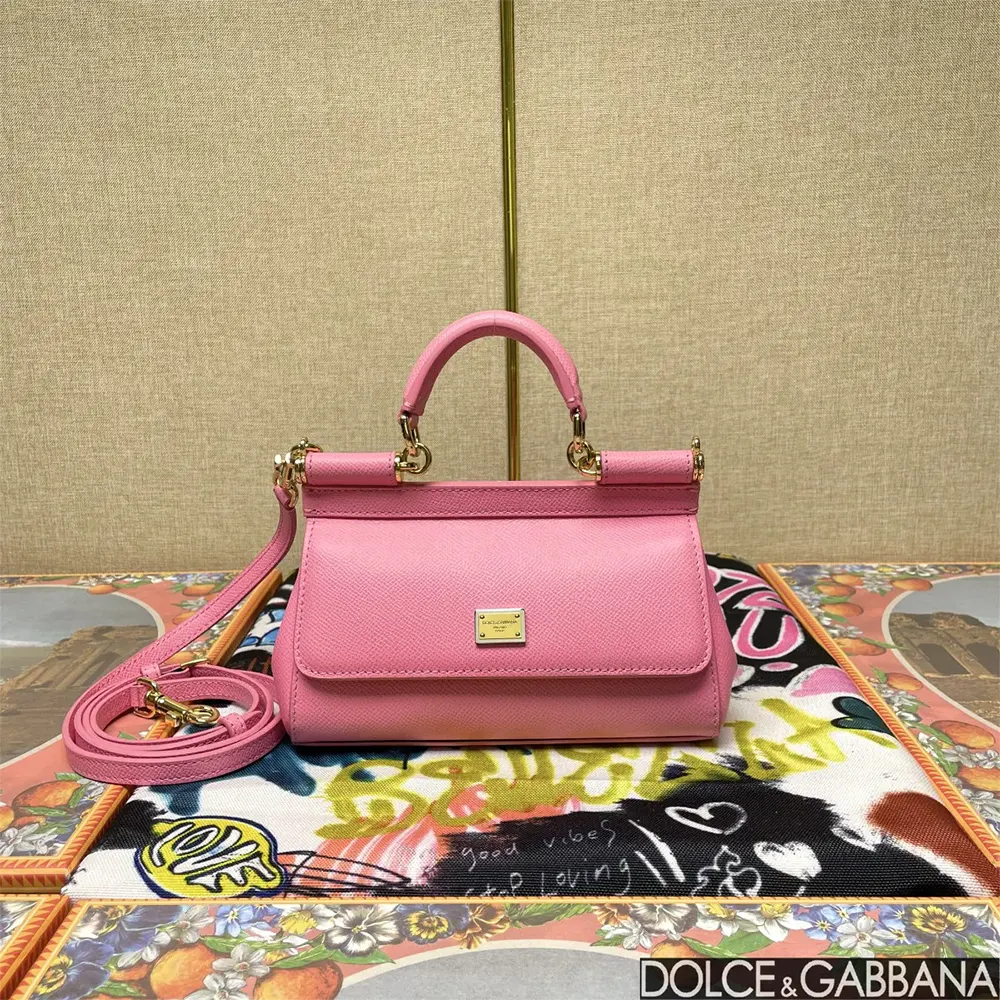 Dolce Gabbana D&G Women Small Sicily Handbag-Pink BB7116A100180424 2 Dolce Gabbana D&G Women Small Sicily Handbag-Pink BB7116A100180424