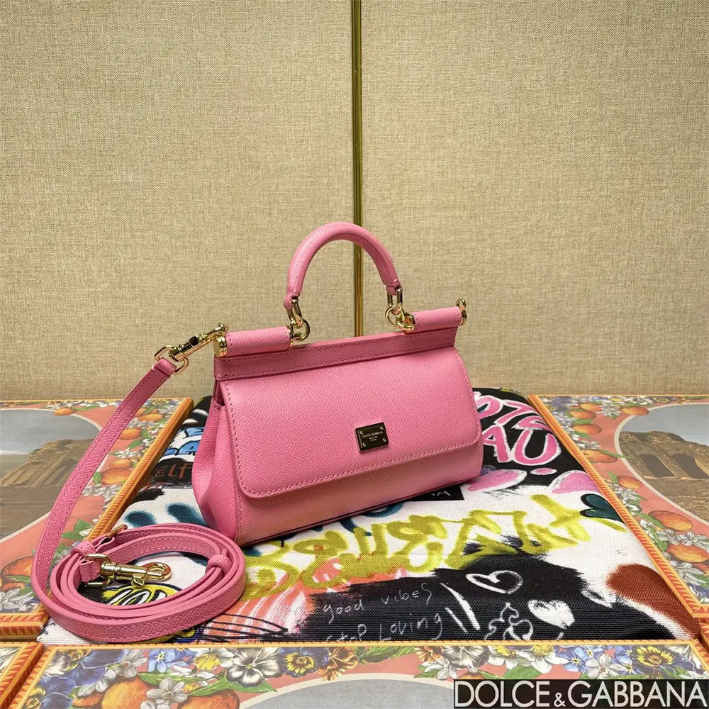 Dolce Gabbana D&G Women Small Sicily Handbag-Pink BB7116A100180424 4 Dolce Gabbana D&G Women Small Sicily Handbag-Pink BB7116A100180424