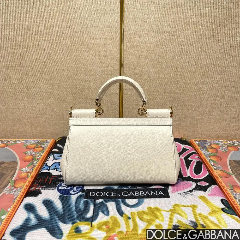 Dolce Gabbana D&G Women Small Sicily Handbag-White BB7116A100180001 3 Dolce Gabbana D&G Women Small Sicily Handbag-White BB7116A100180001