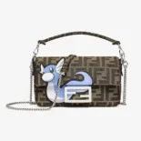 Fendi Women Baguette Mini FENDI x FRGMT x POKÉMON Brown FF Fabric Bag