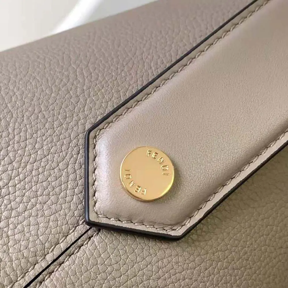 Fendi Women Boston 365 Dove Gray Leather Bag 8BL152APZAF11WS 7 Fendi Women Boston 365 Dove Gray Leather Bag 8BL152APZAF11WS