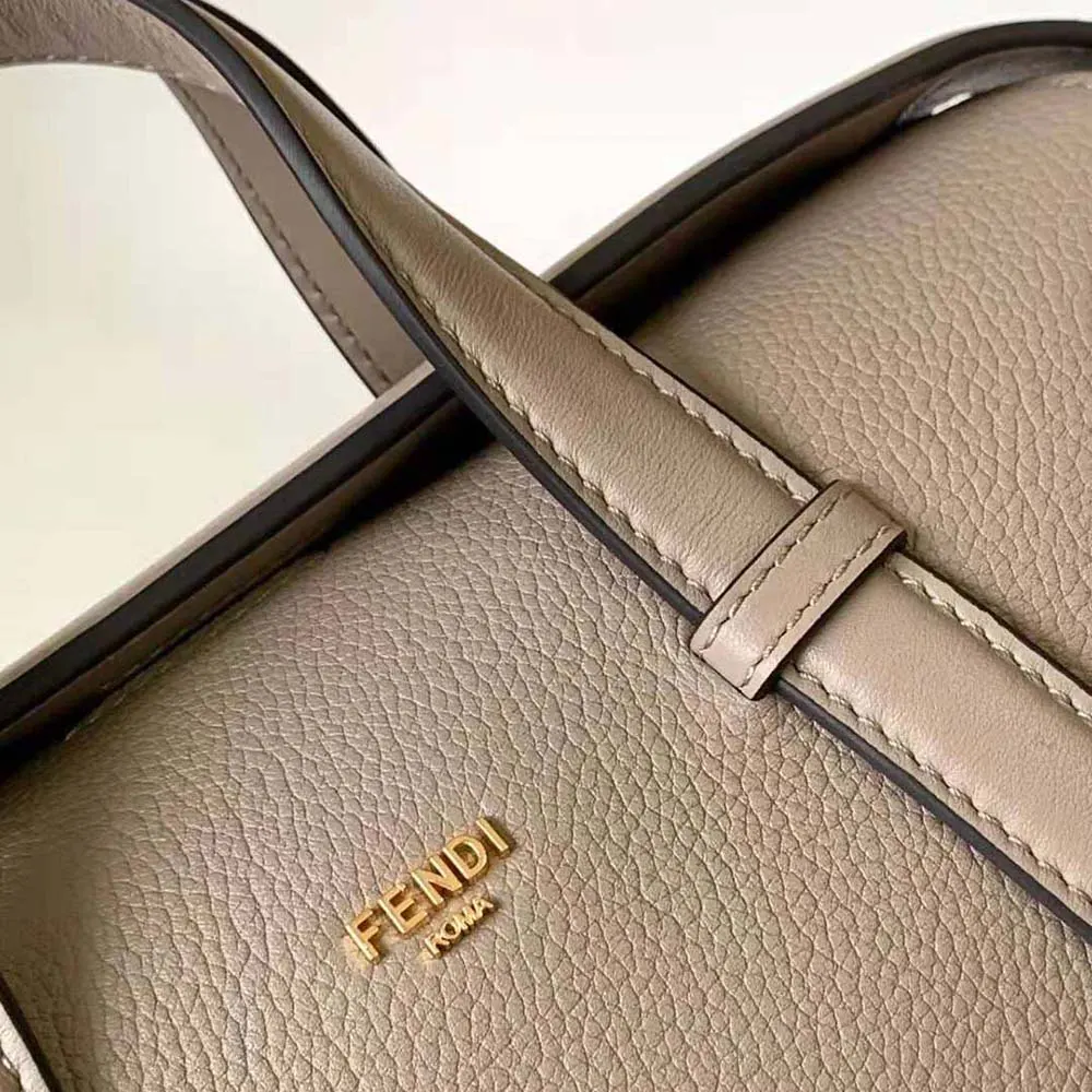 Fendi Women Boston 365 Dove Gray Leather Bag 8BL152APZAF11WS 9 Fendi Women Boston 365 Dove Gray Leather Bag 8BL152APZAF11WS