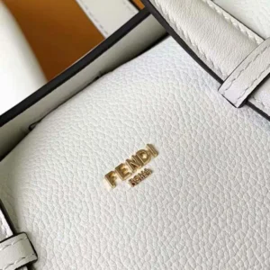 Fendi Women Boston 365 Lce White Leather Bag 8BL152APZAF0K7E