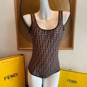 Fendi Women Brown Lycra® Reversible Swimsuit FXB922ADHBF0GME