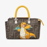 Fendi Women By The Way Mini FENDI x FRGMT x POKÉMON Brown FF Fabric Boston Bag