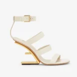 Fendi Women First White Leather High-heeled Sandals 8X8512NA7F1NY8