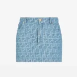 Fendi Women Jeans Skirt Light Blue FF Denim Skirt FLQ583AS8KF1P2O