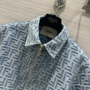 Fendi Women Light Blue FF Denim Jacket FLF790AS8KF1P2O
