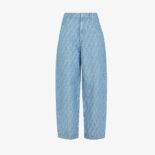 Fendi Women Long Jeans Light Blue FF Denim Pants FLP832AS8KF1P2O