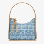 Fendi Women Mini Fendessence Light Blue FF Denim Fabric Mini Bag