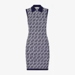 Fendi Women Navy Blue FF Cotton Dress FZDC69ASOTF1PO6