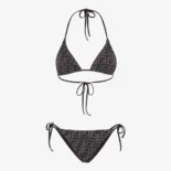 Fendi Women Swimsuit Black Tech Fabric Bikini FXBA22AQBKF0GME
