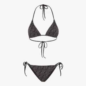 Fendi Women Swimsuit Black Tech Fabric Bikini FXBA22AQBKF0GME