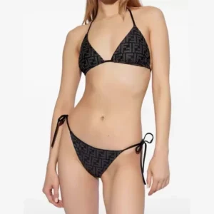 Fendi Women Swimsuit Black Tech Fabric Bikini FXBA22AQBKF0GME