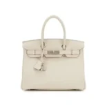 Hermes Birkin 30 Bag in Epsom Leather with Gold Hardware-White/Silver