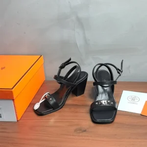 Hermes Women Ivresse 65 Sandal-Black H241152Z 02360