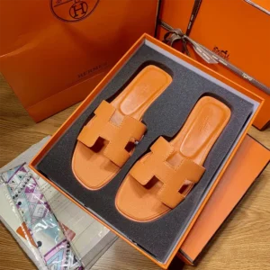 Hermes Women Oran Sandal-Orange H202272Z 79350