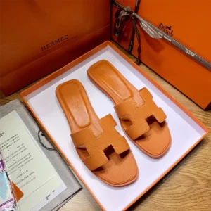 Hermes Women Oran Sandal-Orange H202272Z 79350