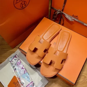 Hermes Women Oran Sandal-Orange H202272Z 79350