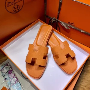 Hermes Women Oran Sandal-Orange H202272Z 79350