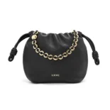 Loewe Women Mini Flamenco Purse Bag in Mellow Nappa Lambskin-Black