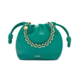 Loewe Women Mini Flamenco Purse Bag in Mellow Nappa Lambskin-Emerald Green