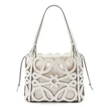 Loewe Women Small Anagram Cut-out Tote in Calfskin-White A922Q05X02