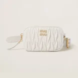 Miu Miu Women Belt with Matelassé Pouch-White 5CC5682FPPF0009