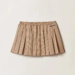 Miu Miu Women Checked Miniskirt with Embroidered Logo MG2229