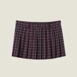 Miu Miu Women Checked Wool Miniskirt MG2040