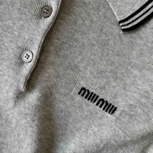 Miu Miu Women Cotton Jersey Polo Shirt MML95615BLF03UISOOO
