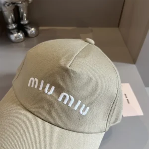 Miu Miu Women Drill Baseball Cap-Beige 5HC179_2DXI_F011P