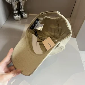 Miu Miu Women Drill Baseball Cap-Beige 5HC179_2DXI_F011P