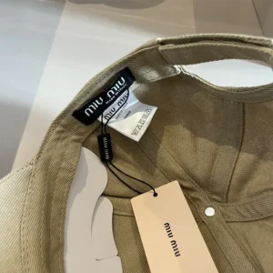 Miu Miu Women Drill Baseball Cap-Beige 5HC179_2DXI_F011P
