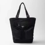 Prada Men Re-Nylon and Leather Tote Bag-Black 2VG120
