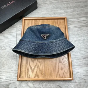 Prada Unisex Denim Bucket Hat-Blue 1HC137_12K1_F0V3N
